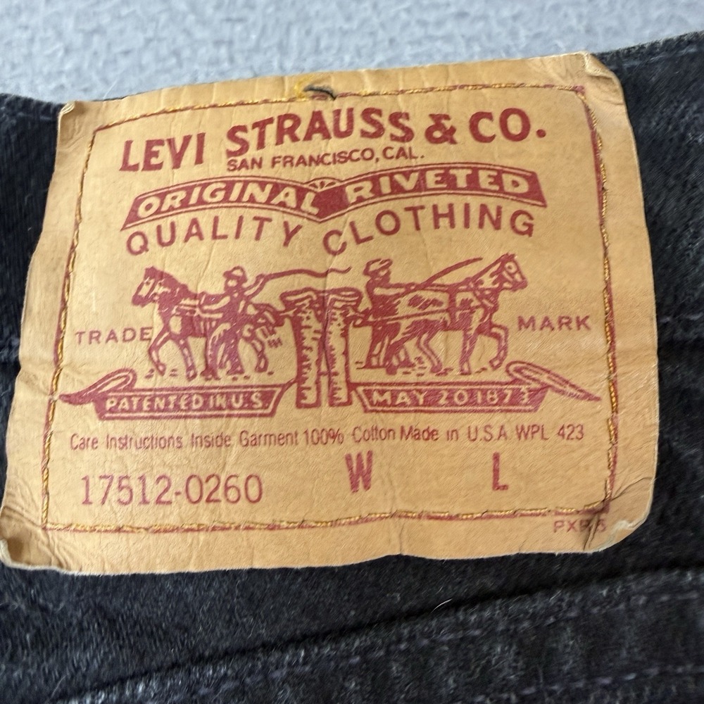 Levis Made in the USA Womans Jeans 13M Black Cotton Staight 17512-0260 - Picture 3 of 10